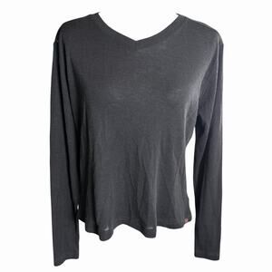 Woolrich Women's Wool Blend Vneck Black L/S XL Minimalism Outdoors Hiking Knit